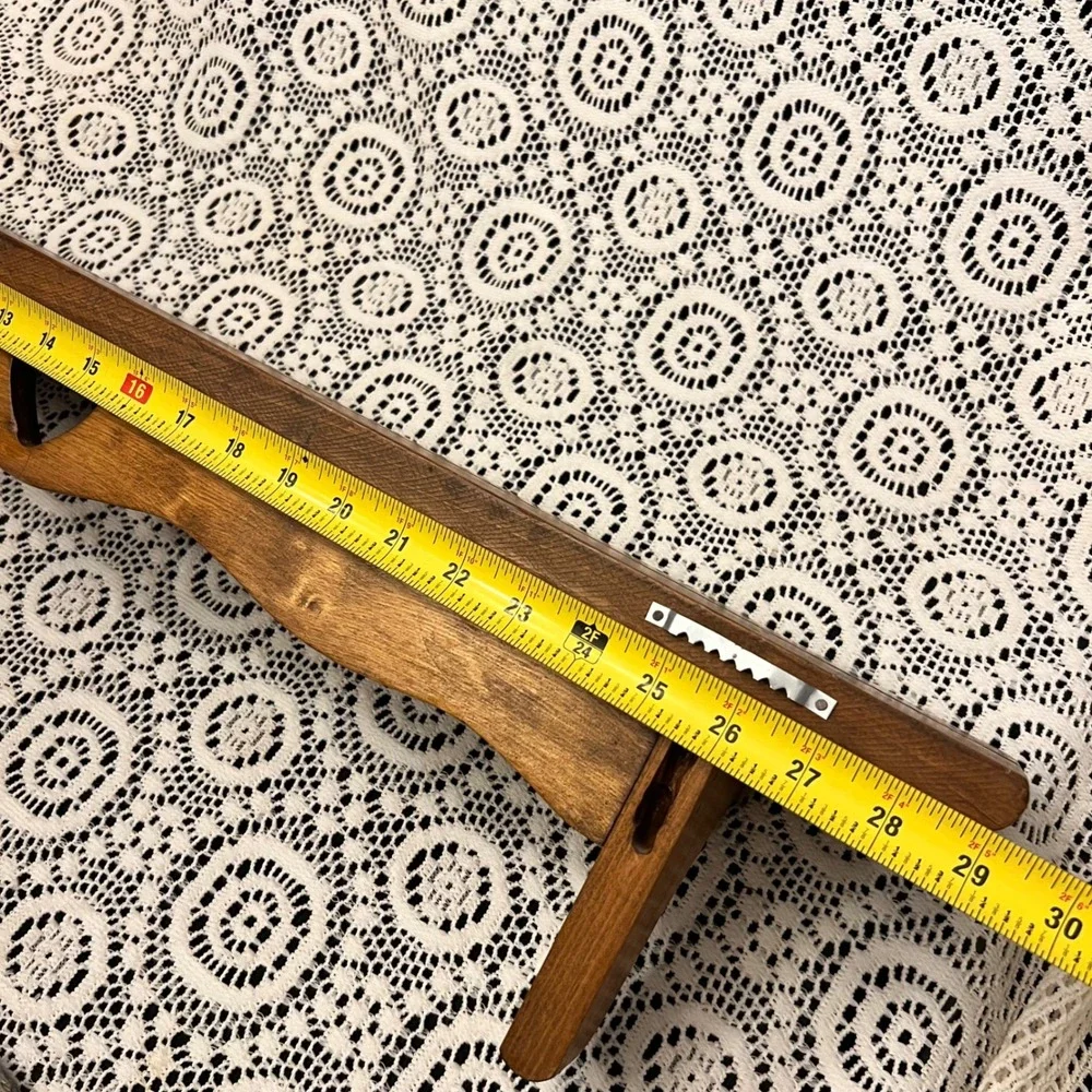 Vintage Large Wooden Wall Shelf Heart Cutout | Cottage 90s